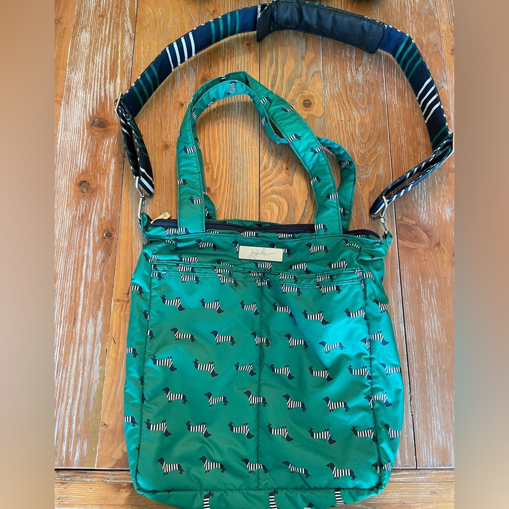 Ju-Ju-Be Green Dachshund Print Baby Bag